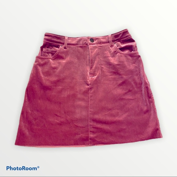 ✨Forever 21 Pink Velvet Skirt Small - Picture 1 of 3